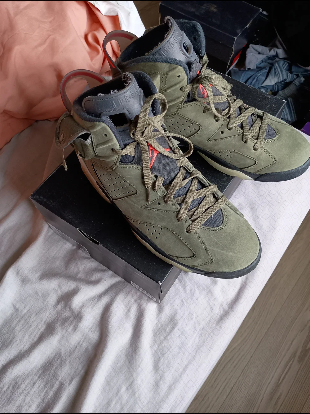Size 12 Travis Scott Jordan 6 Olive